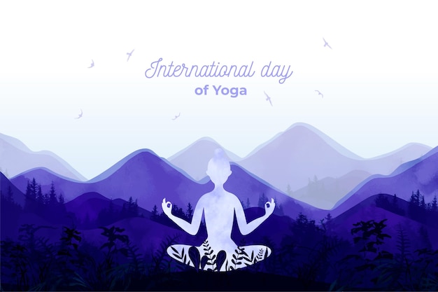 Бесплатное векторное изображение Международный день йоги