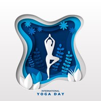 international day of yoga illustration in paper style