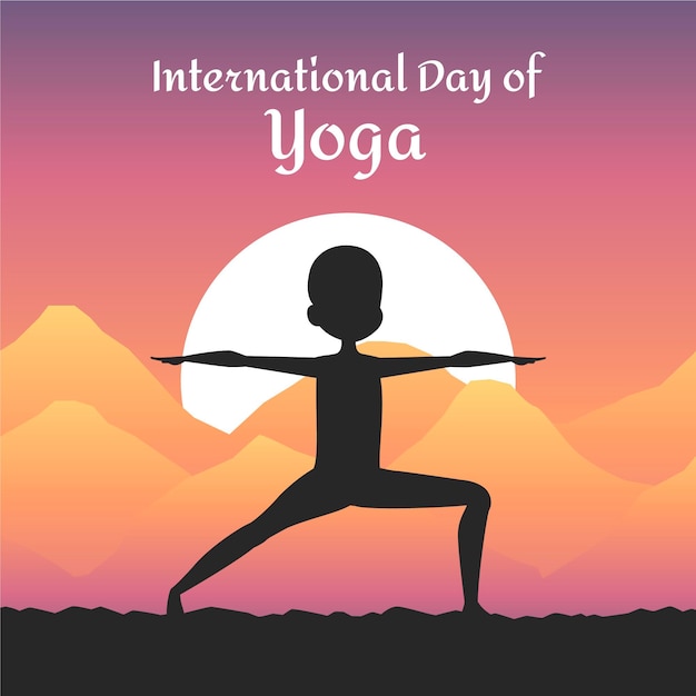 Бесплатное векторное изображение Международный день темы иллюстрации йоги