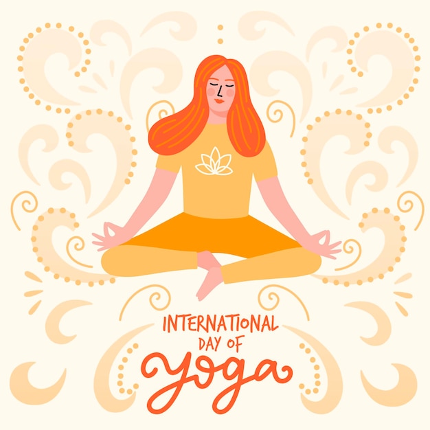 Бесплатное векторное изображение Международный день йоги