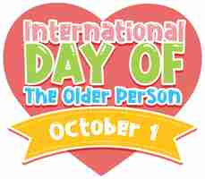 Free vector international day for older person poster template