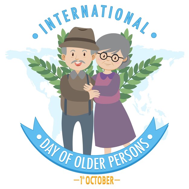 Free vector international day of older persons banner design