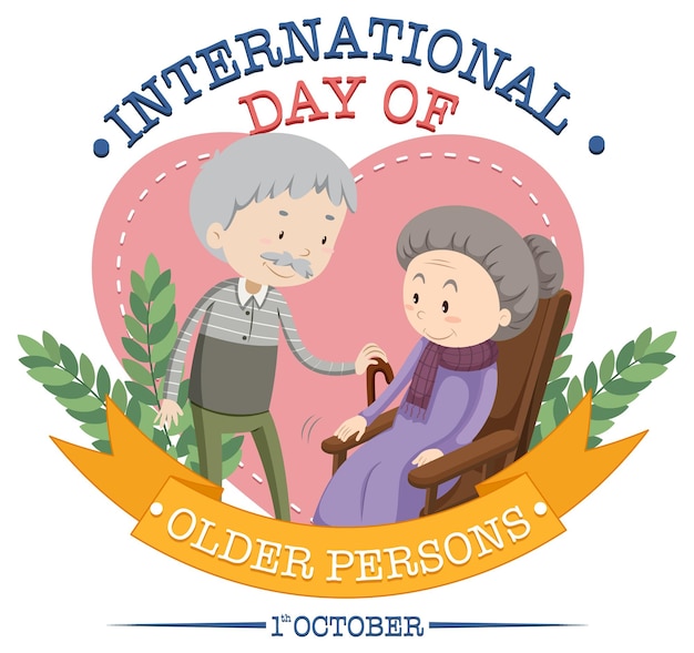 Vettore gratuito progettazione di banner per la giornata internazionale degli anziani