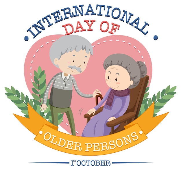 Free vector international day of older persons banner design