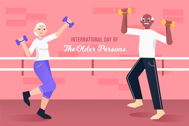 Free vector international day of older persons concept