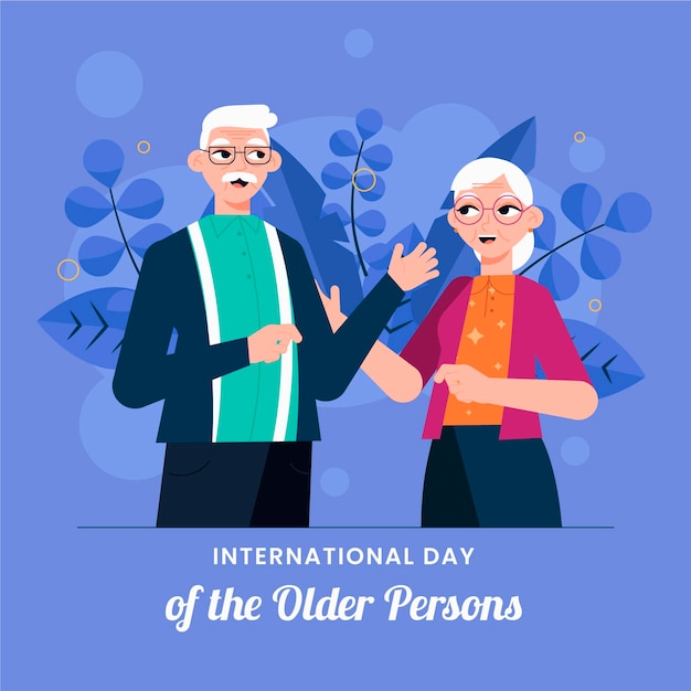 Free vector international day of older persons concept