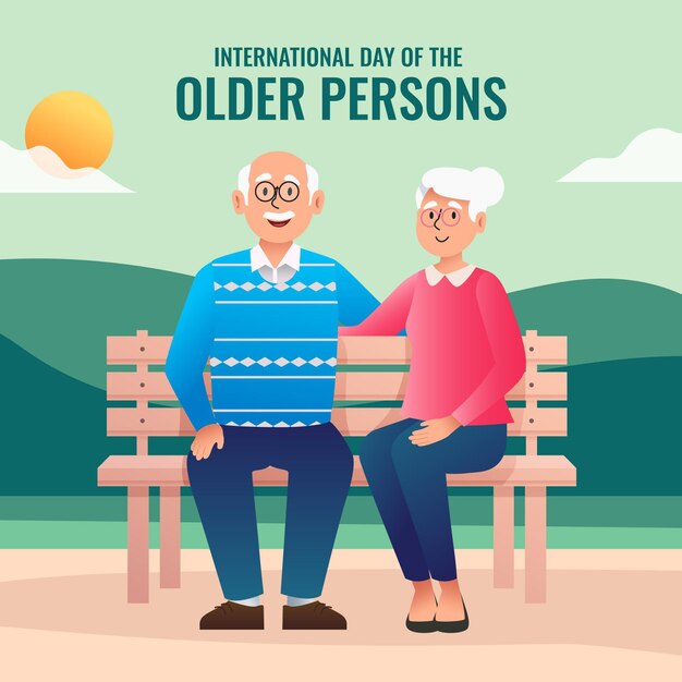 International day of the older persons illustration