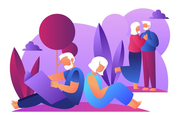 International day of the older persons illustration