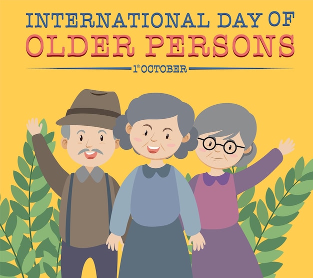 Free vector international day of older persons poster design