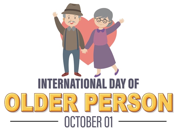 Free vector international day for older persons poster