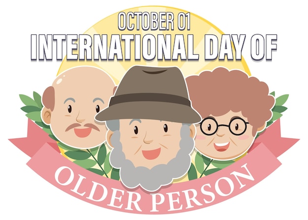 Free vector international day for older persons poster