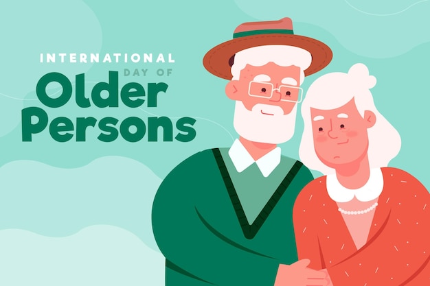 Free vector international day of the older persons