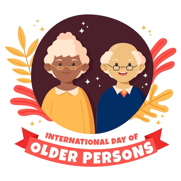 Free vector international day of the older persons