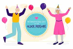 Free vector international day of the older persons