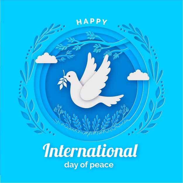 International day of peace background in paper style