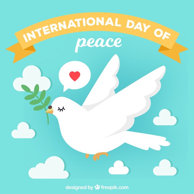 International day of peace, dove with an olive branch