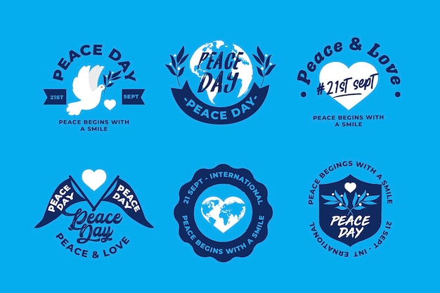 Free vector international day of peace labels collection