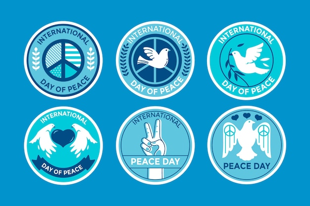 Free vector international day of peace labels collection