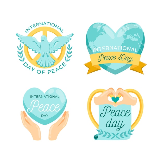 Free Vector international day of peace labels collection