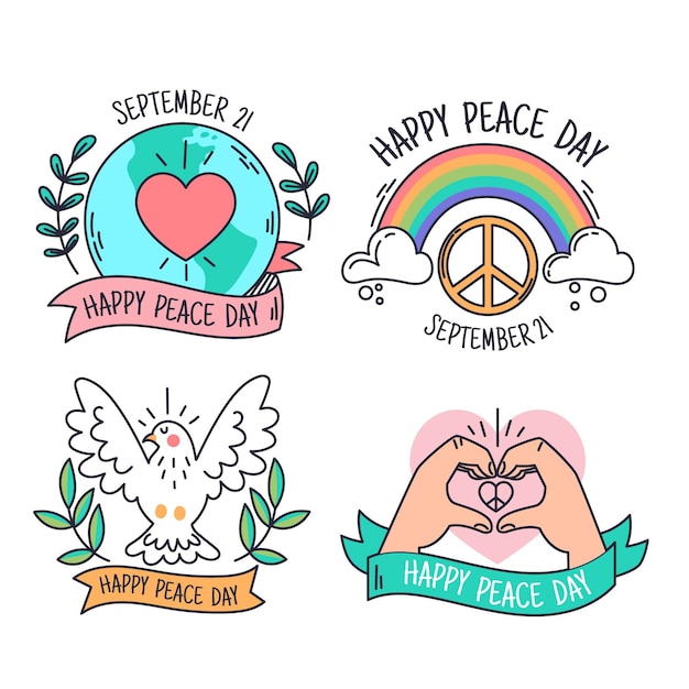 Free Vector international day of peace labels template