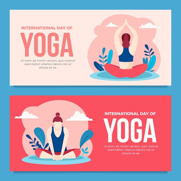 Free vector international day of yoga banner