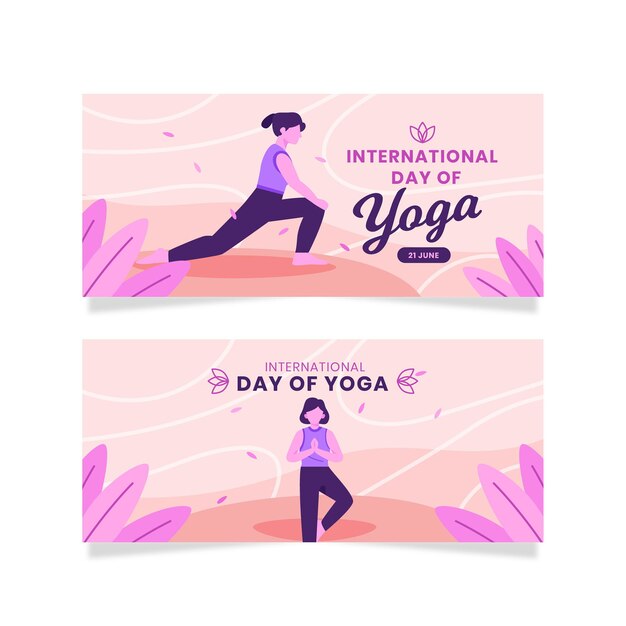 Free vector international day of yoga banner