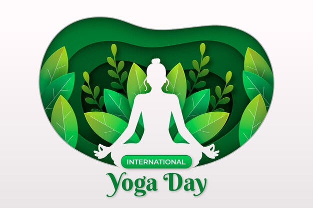 Premium Vector International Day Of Yoga Banners In Paper Style