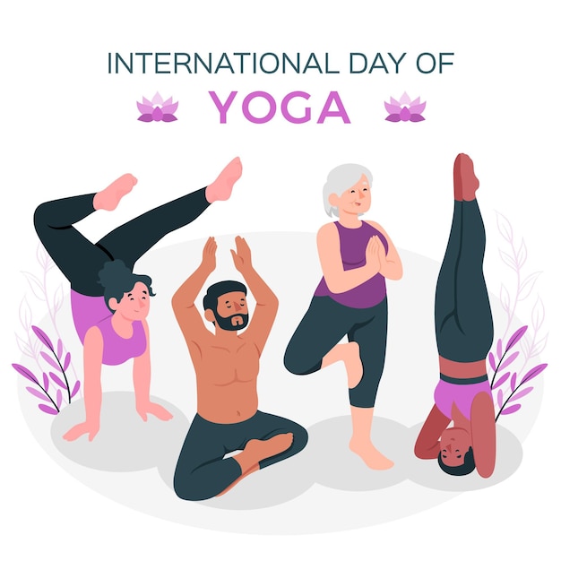 Giornata internazionale dell'illustrazione del concetto di yoga