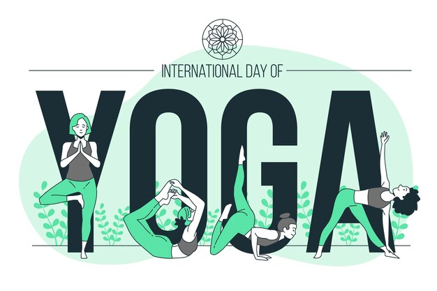 International day of yoga concept illustration