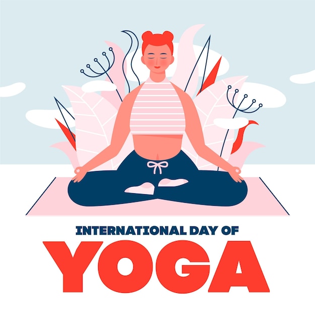 Free vector international day of yoga concept