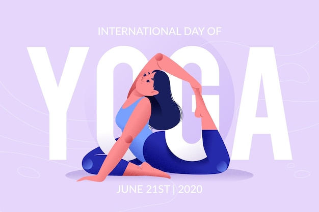 Free vector international day of yoga concept