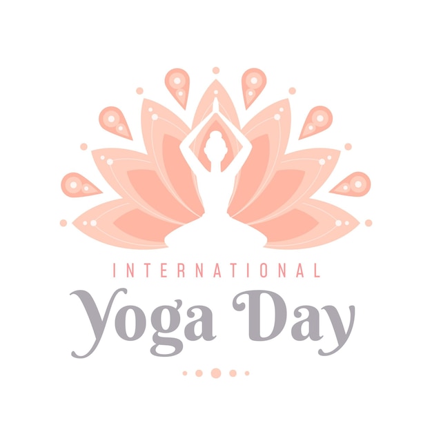 Vettore gratuito giornata internazionale del design piatto yoga