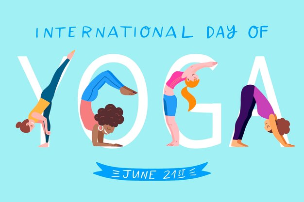 Free vector international day of yoga illustrated concept