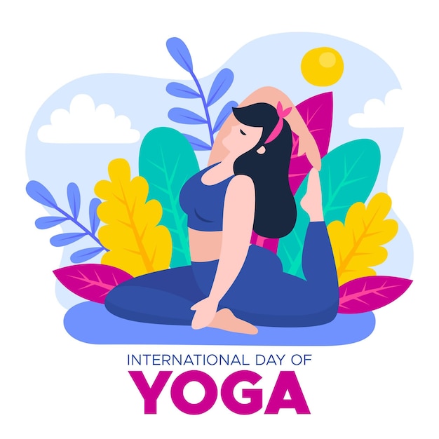 International day of yoga illustrated theme