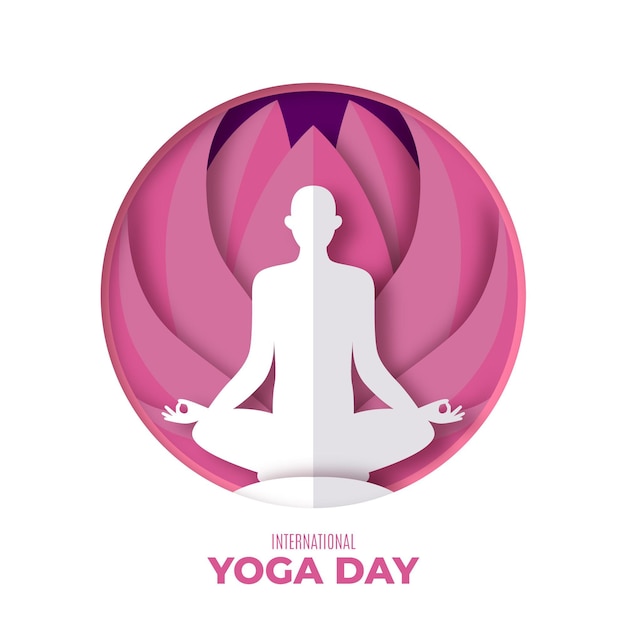 Free vector international day of yoga illustration in paper style