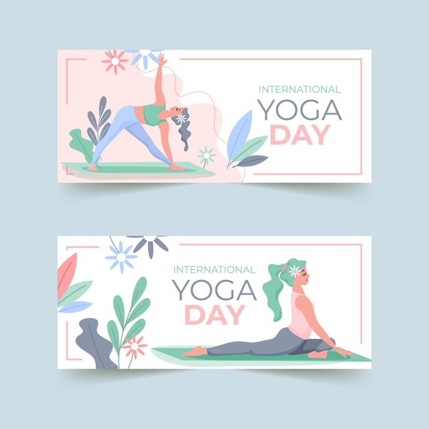 Free Vector international day of yoga inner peace banner