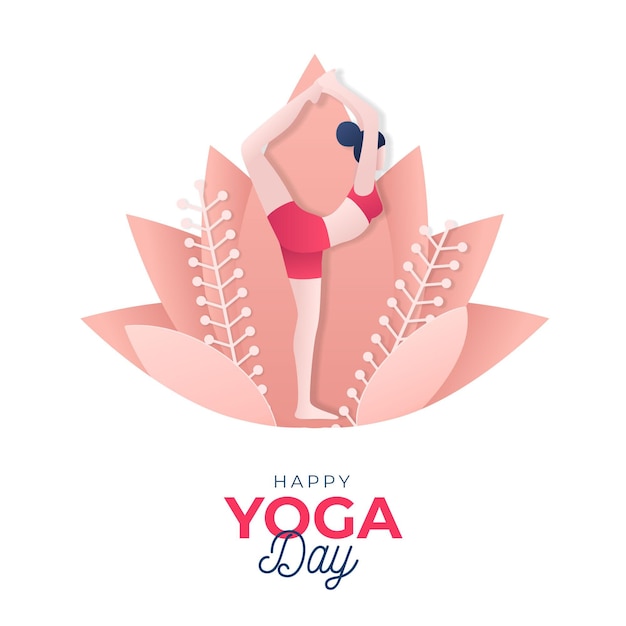 International day of yoga in paper style