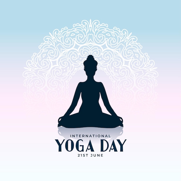 Free vector international day of yoga with young women doing meditation