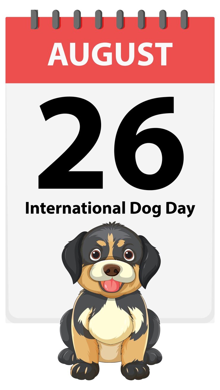 Free Vector international dog day celebration illustration