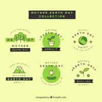 Бесплатное векторное изображение Международные значки земного дня в плоском дизайне