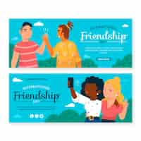 Free vector international friendship day banners set