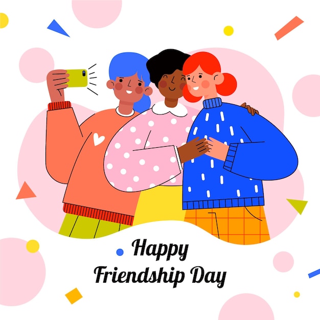 Free vector international friendship day illustration