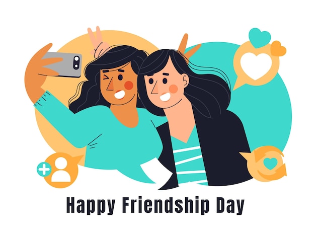 International friendship day illustration