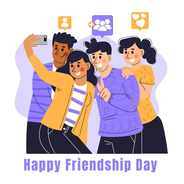 International friendship day illustration