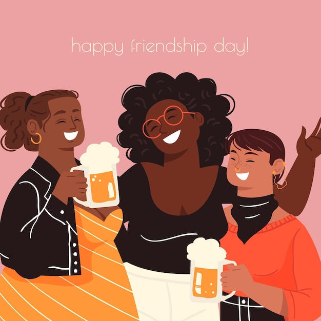 Free vector international friendship day illustration