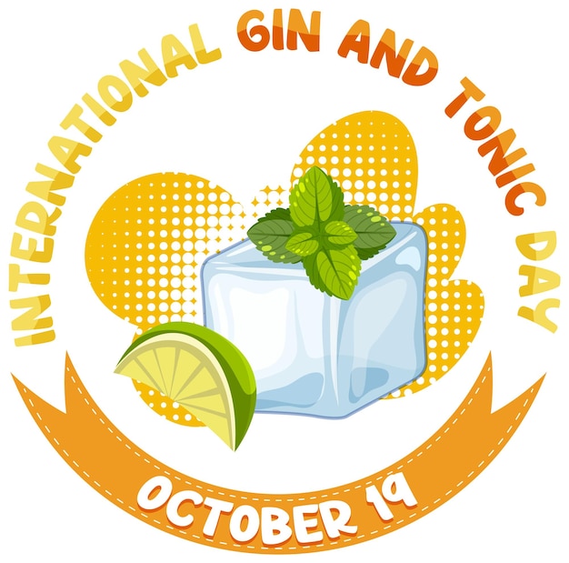 Бесплатное векторное изображение Дизайн логотипа международного дня джина и тоника