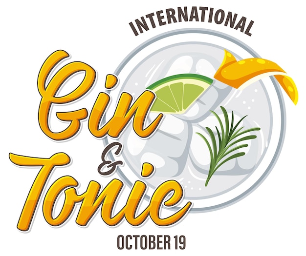 Free vector international gin and tonic day banner design