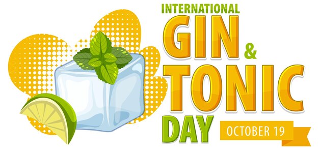 Free vector international gin and tonic day banner design