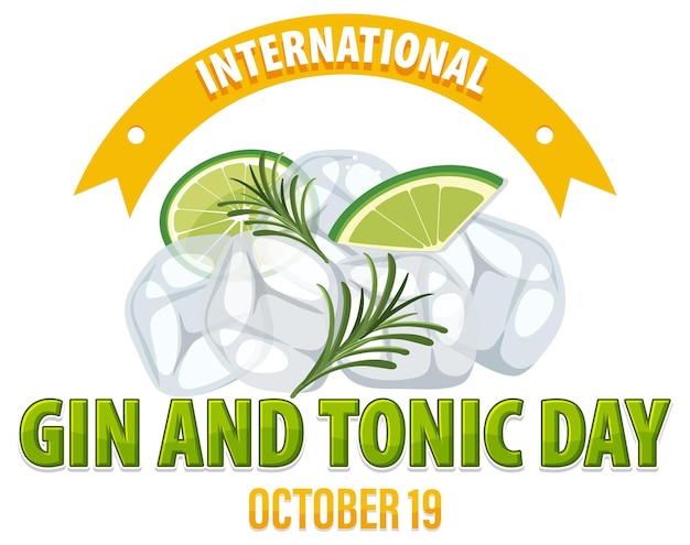 Free vector international gin and tonic day banner design