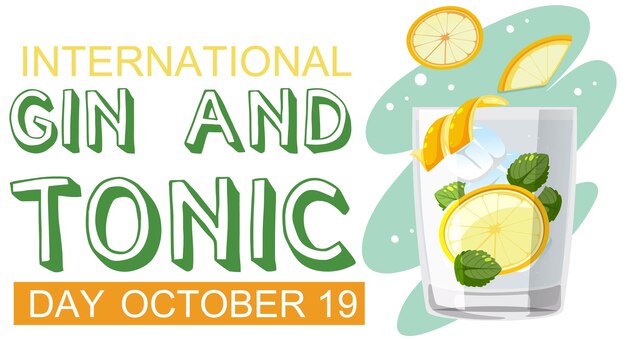 international gin and tonic day logo design